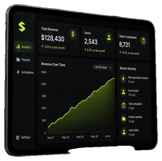 AppCraft dashboard on a tablet
